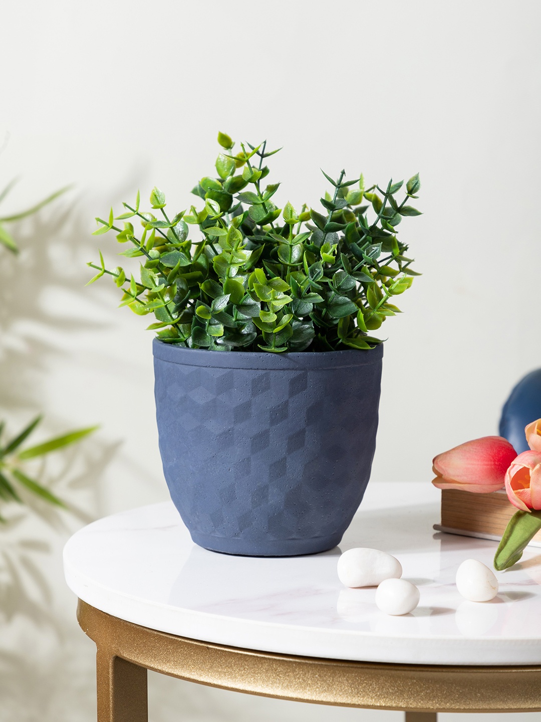 

Nestasia Blue Hexagon Textured Ceramic Planter