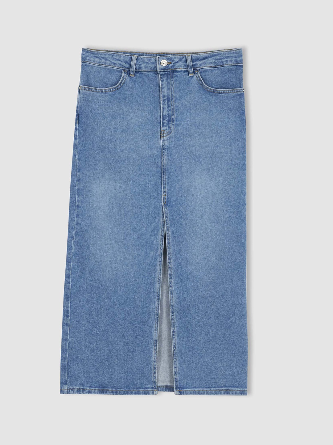 

DeFacto Denim Knee Length Pencil Skirt, Blue