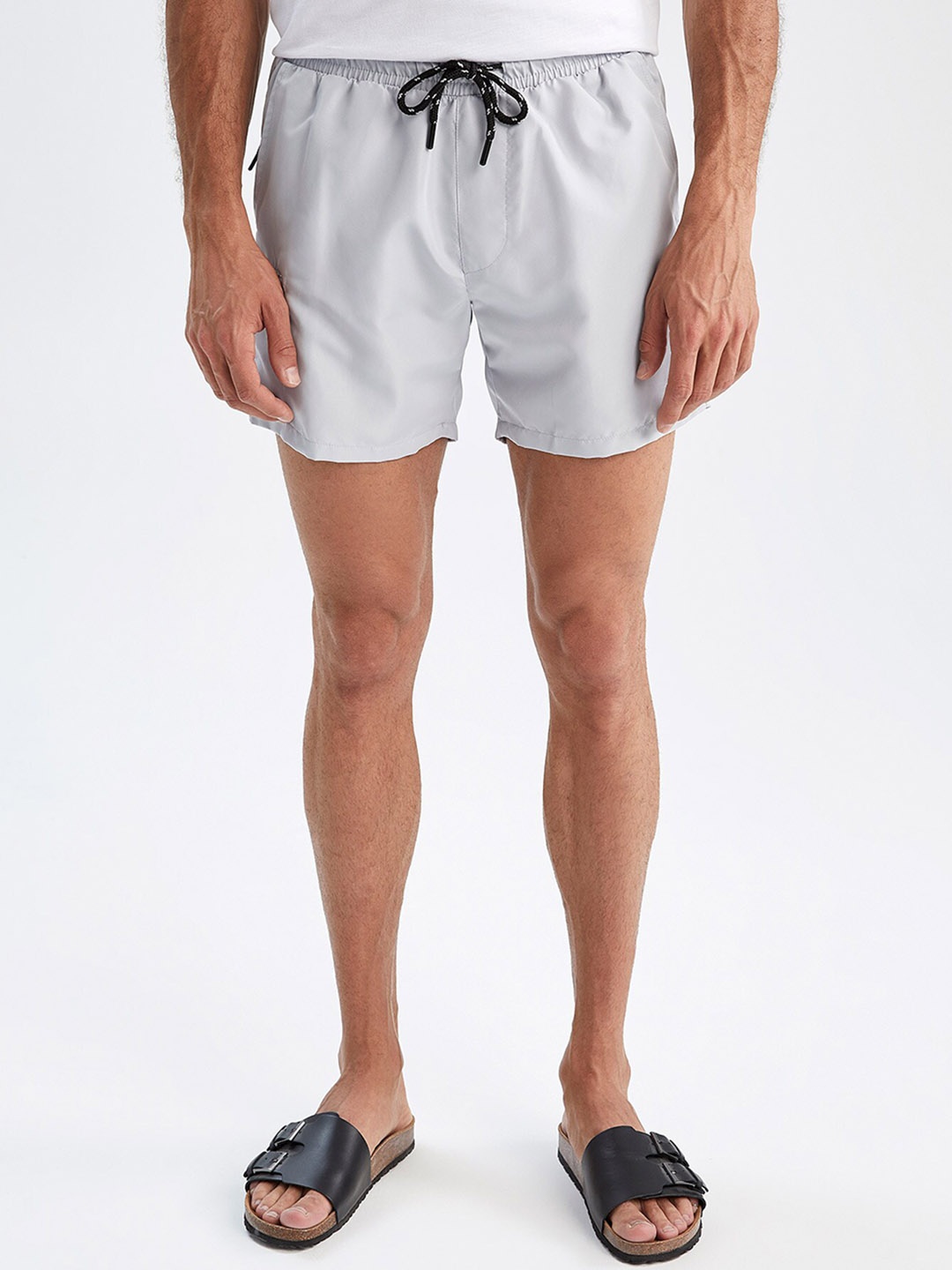 

DeFacto Men Solid Lounge Shorts, Grey