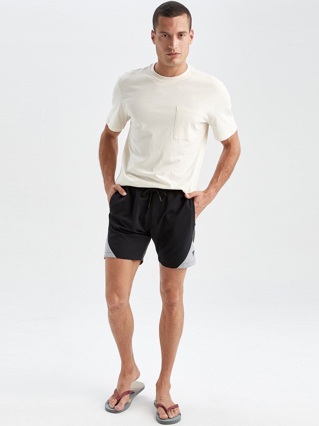 

DeFacto Men Solid Lounge Shorts, Black