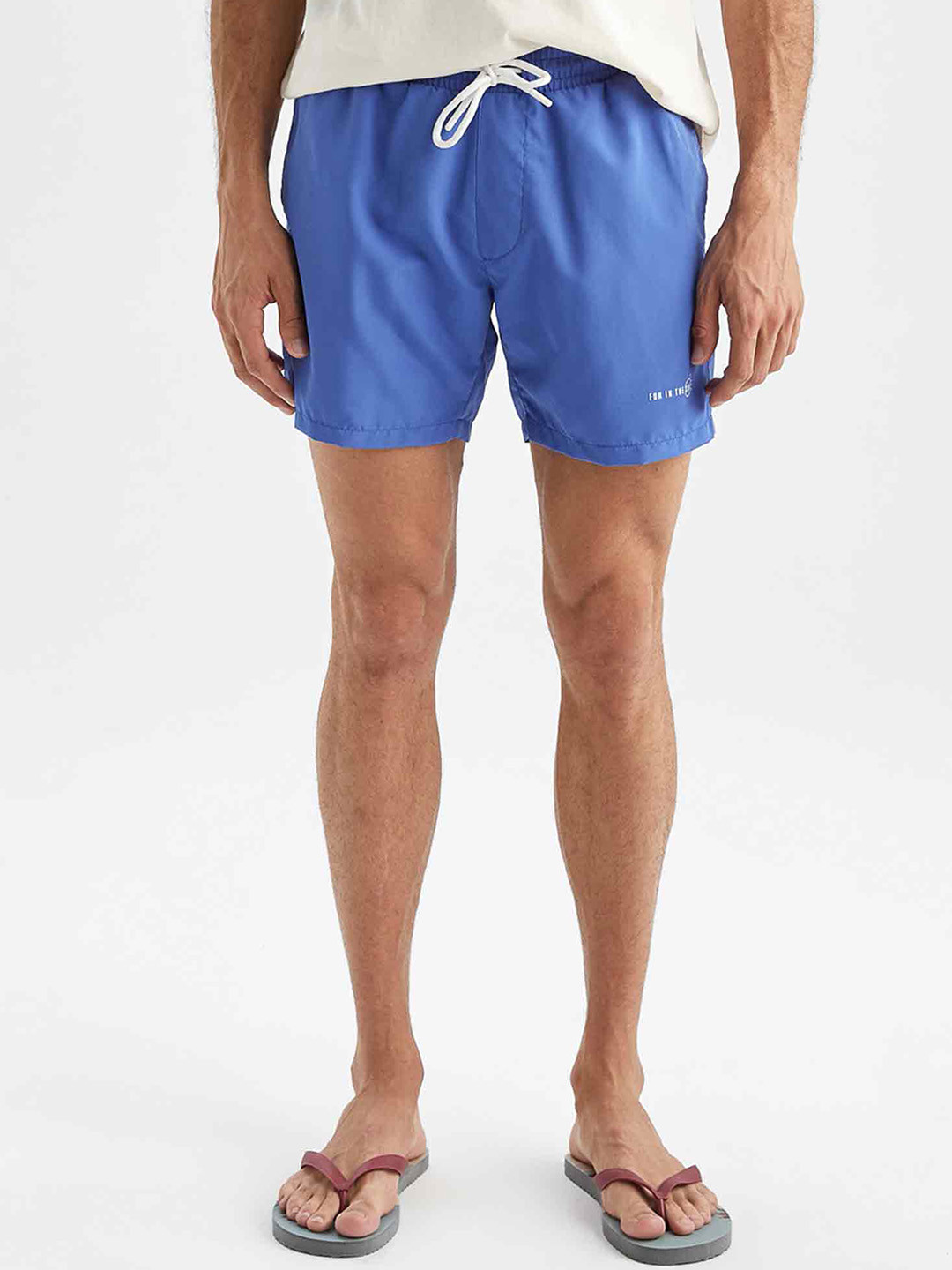 

DeFacto Men Solid Lounge Shorts, Blue