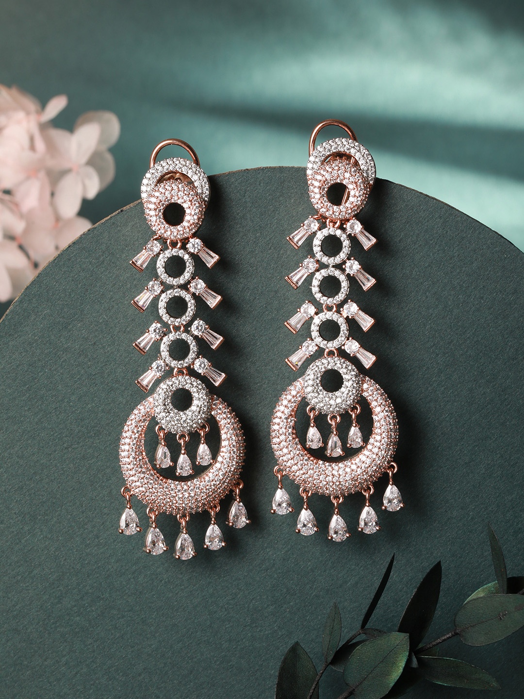 

Saraf RS Jewellery Rose Gold Plated Classic Drop Earrings