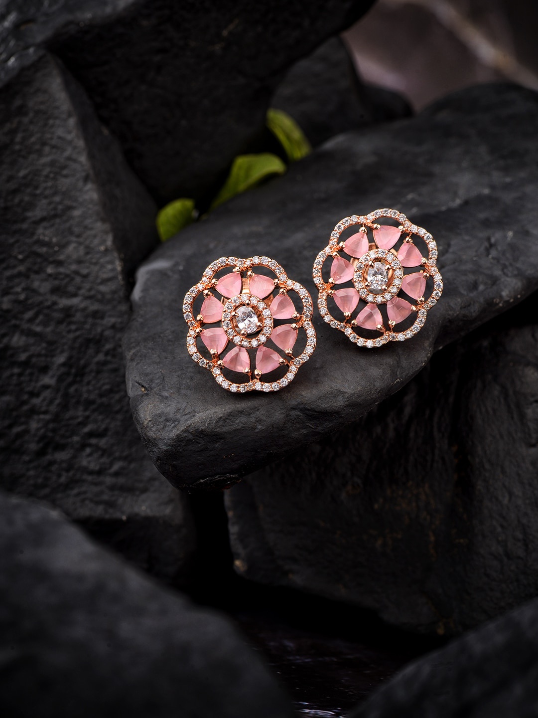 

Saraf RS Jewellery Gold Plated Classic Studs Earrings, Pink