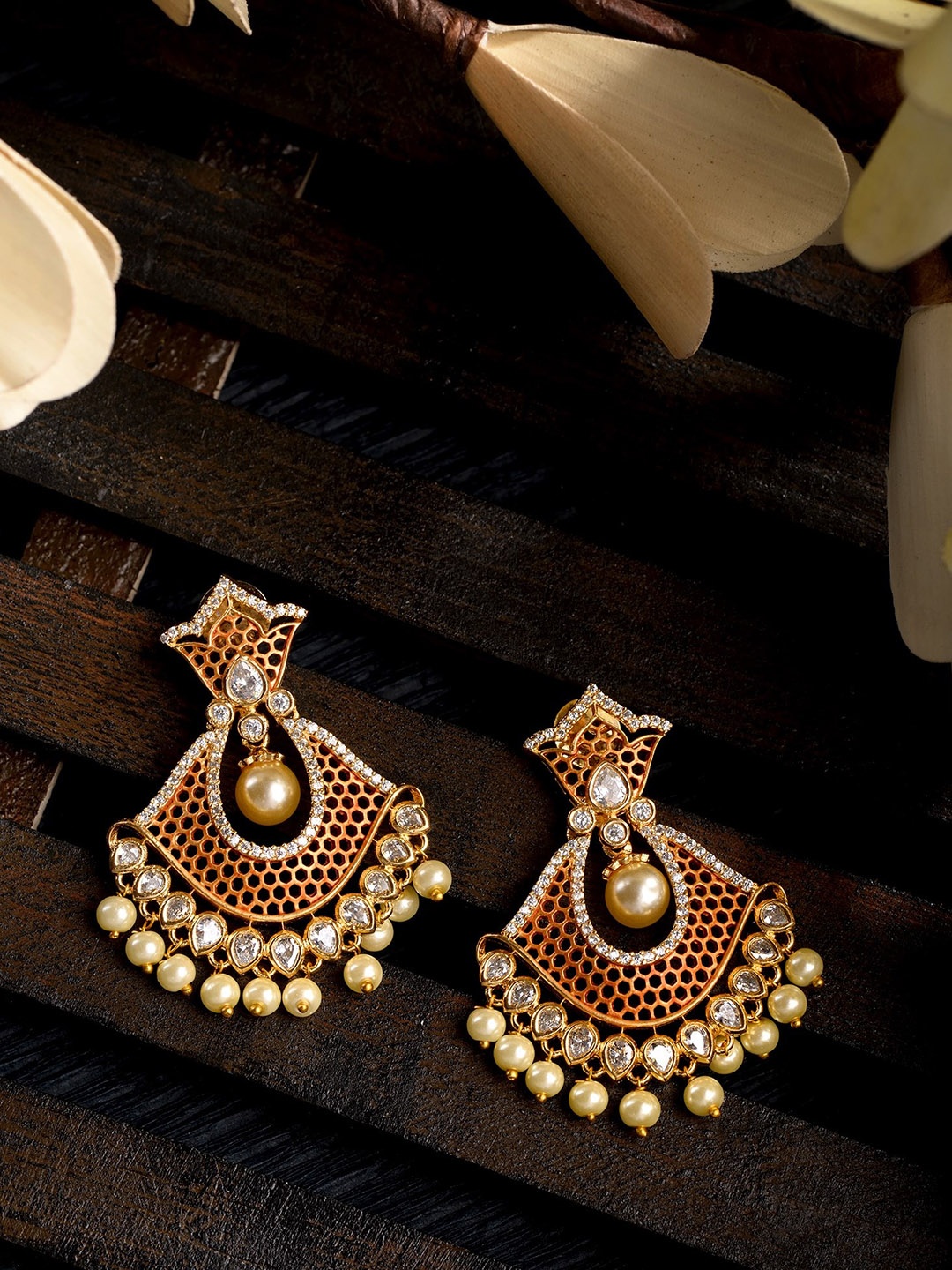 

Saraf RS Jewellery Rose Gold Plated Classic Drop Earrings