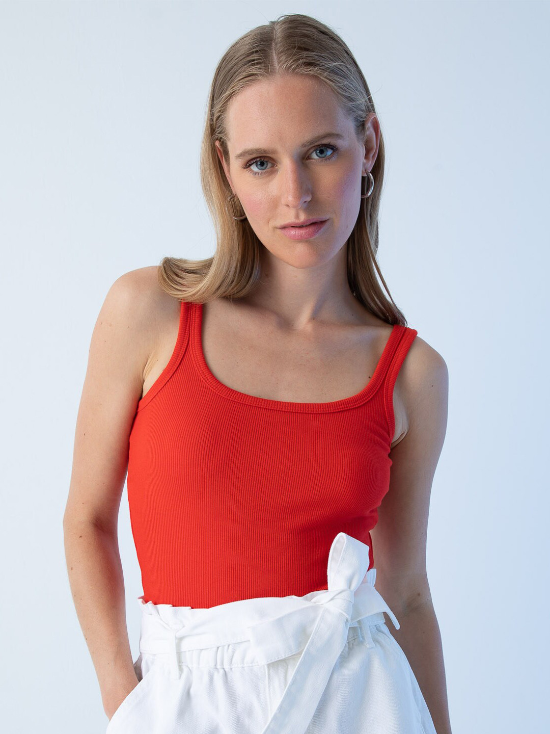 

DeFacto Sleeveless Fitted Crop Top, Red