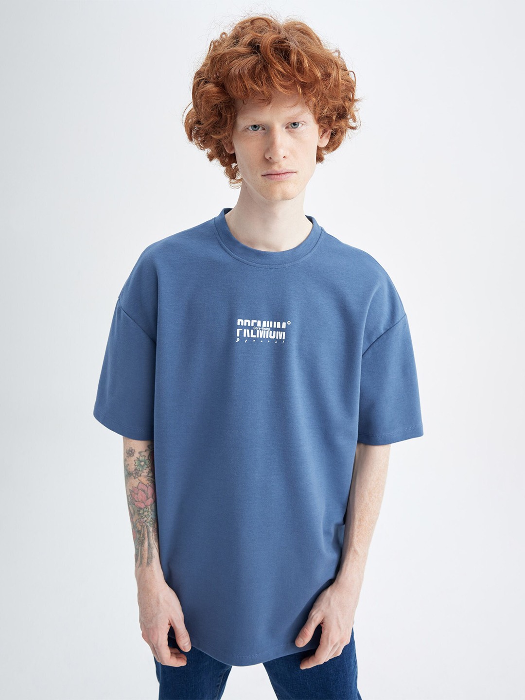 

DeFacto Typography Printed T-shirt, Blue