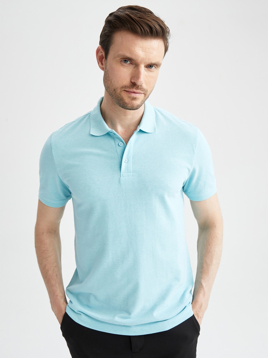 

DeFacto Men Polo Collar Short Sleeve T-shirt, Na