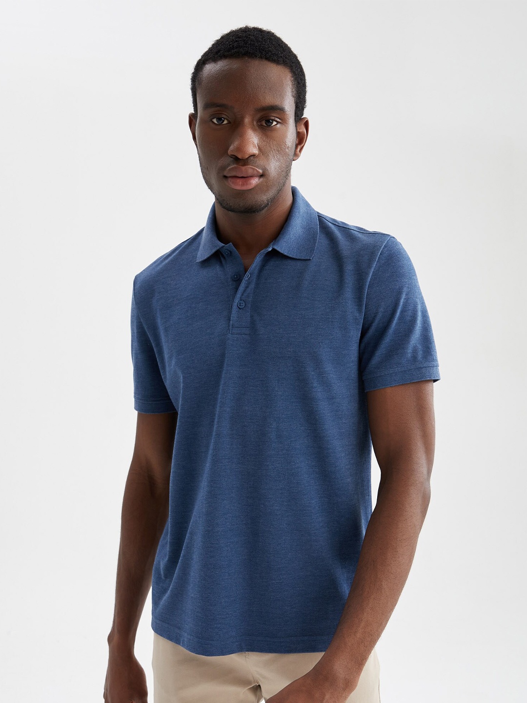 

DeFacto Polo Collar T-shirt, Navy blue