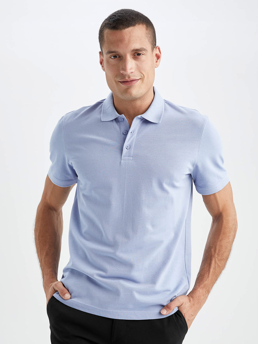 

DeFacto Polo Collar Cotton T-shirt, Blue