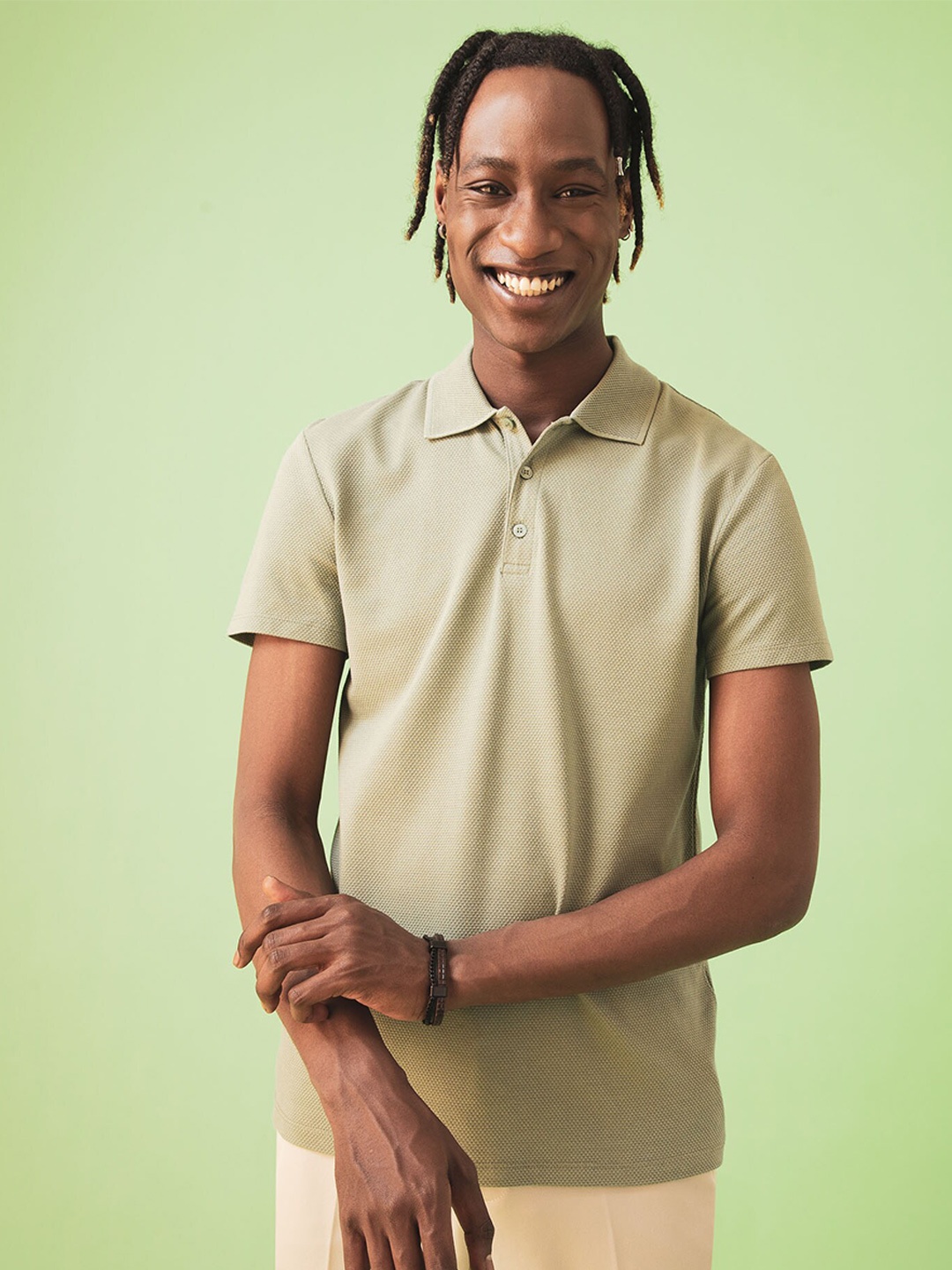 

DeFacto Polo Collar T-shirt, Green