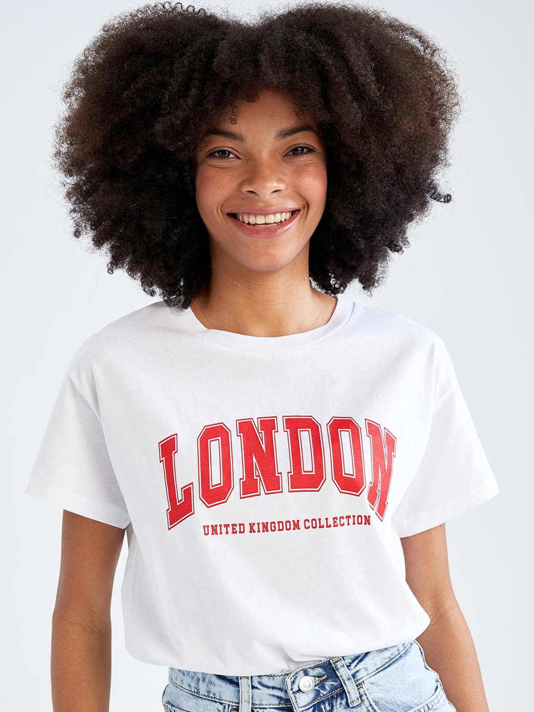 

DeFacto Typography Printed Pure Cotton T-shirt, White