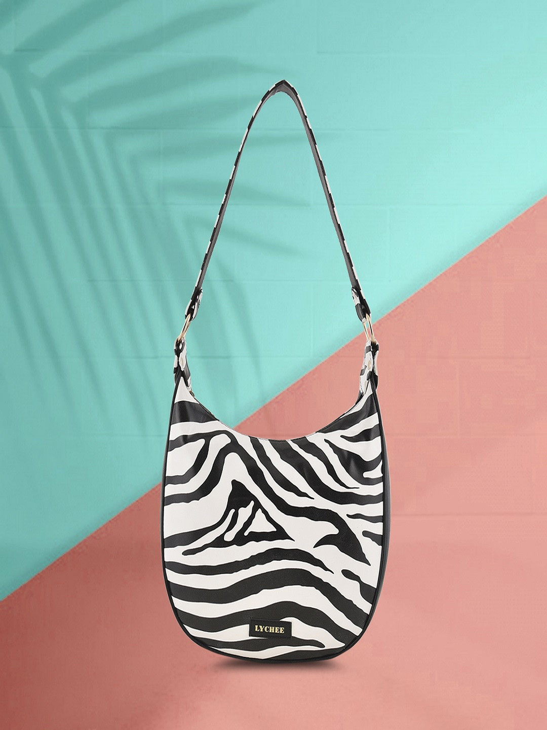

Lychee bags Animal Printed PU Half Moon Hobo Bag, White