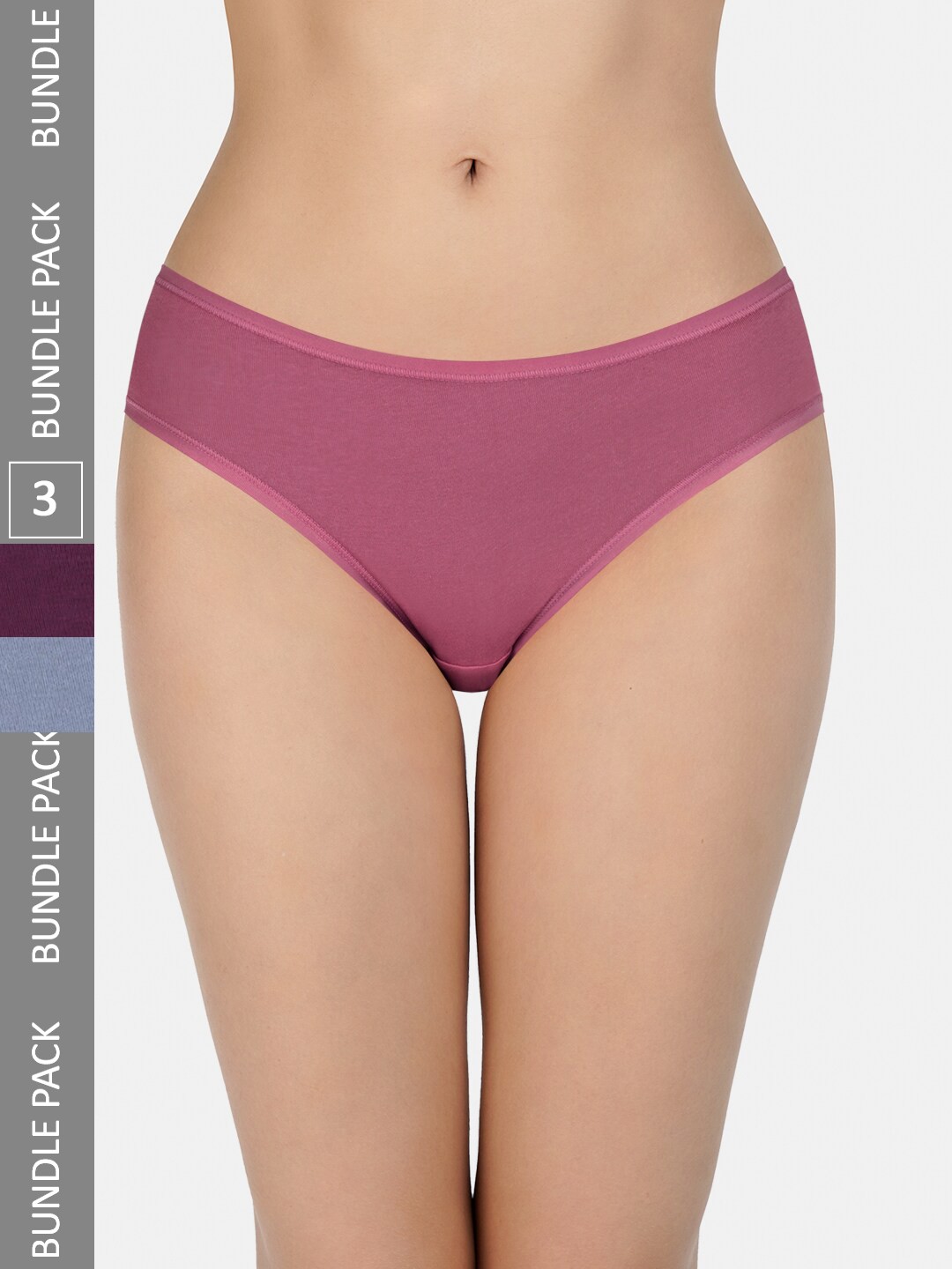 

Amante Women Solid Pack of 3 Low Rise Bikini Brief - PPK33002, Burgundy