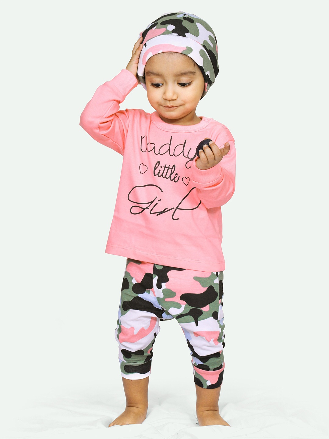 

ariel Kids Printed Pure Cotton T-shirt with Pyjamas, Pink