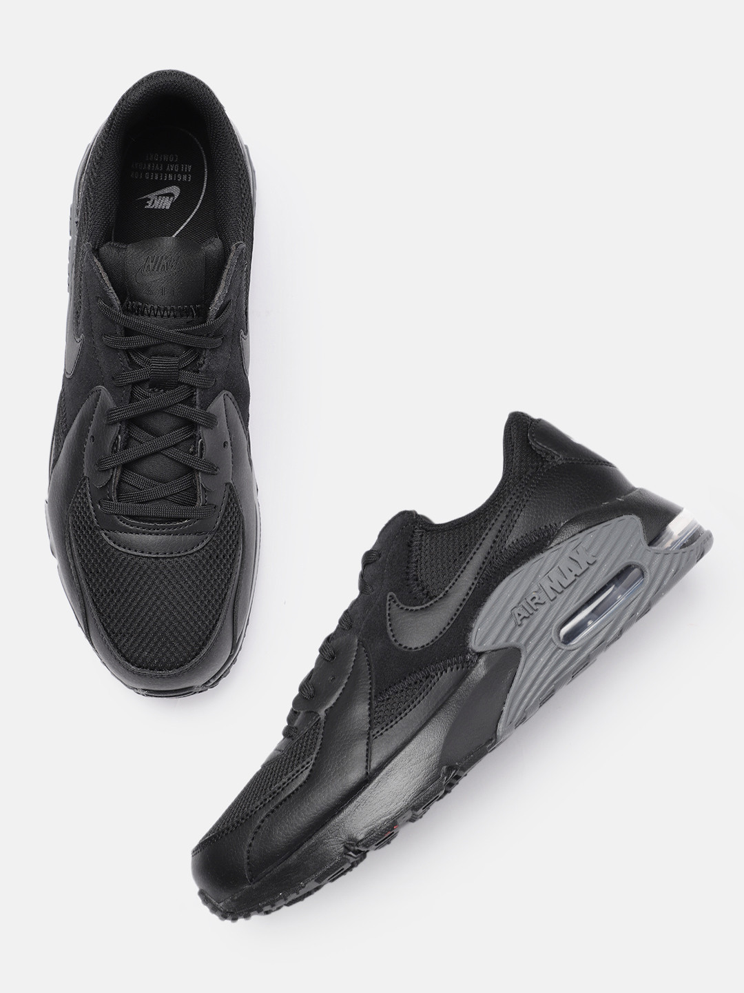 

Nike Men Leather Air Max Sneakers, Black