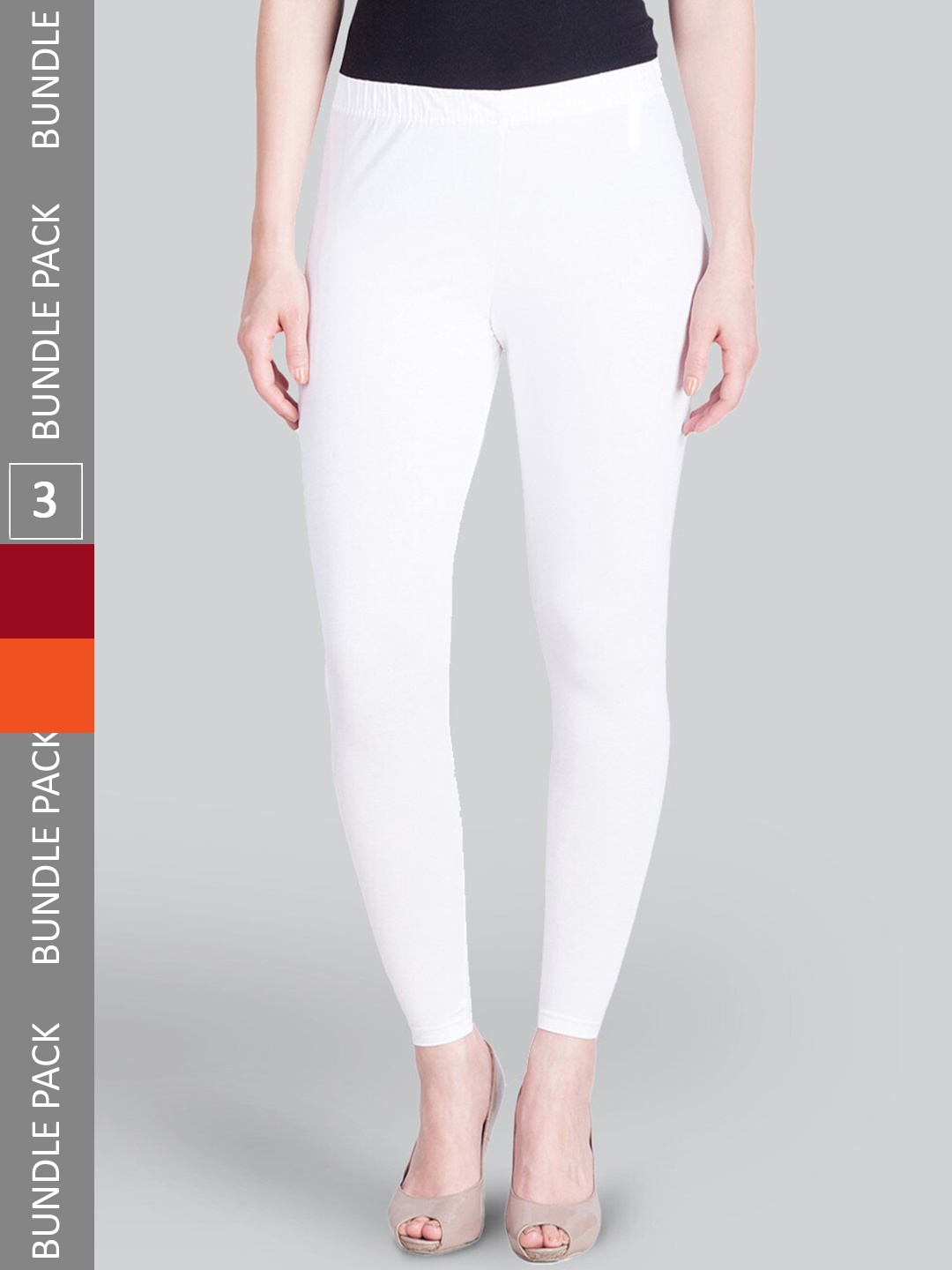 

LYRA Pack Of 3 Ankle-Length Leggings, White