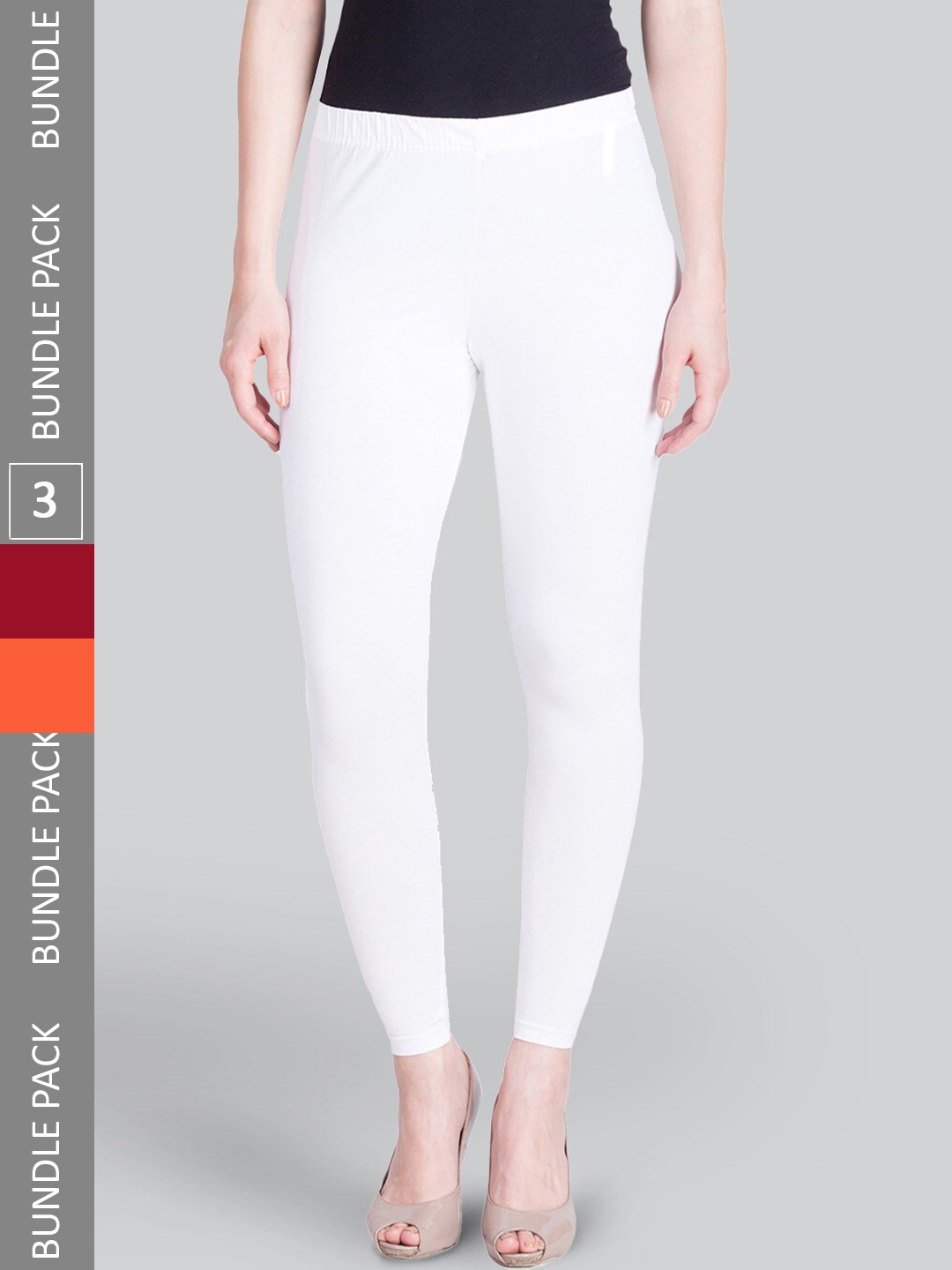 

LYRA Pack Of 3 Ankle-Length Leggings, White