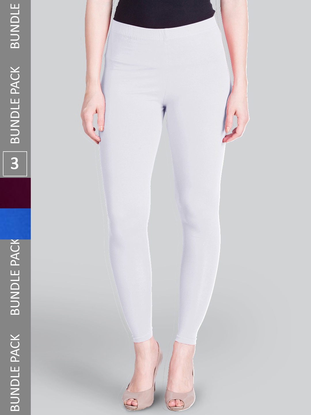 

LYRA Pack Of 3 Ankle-Length Leggings, White