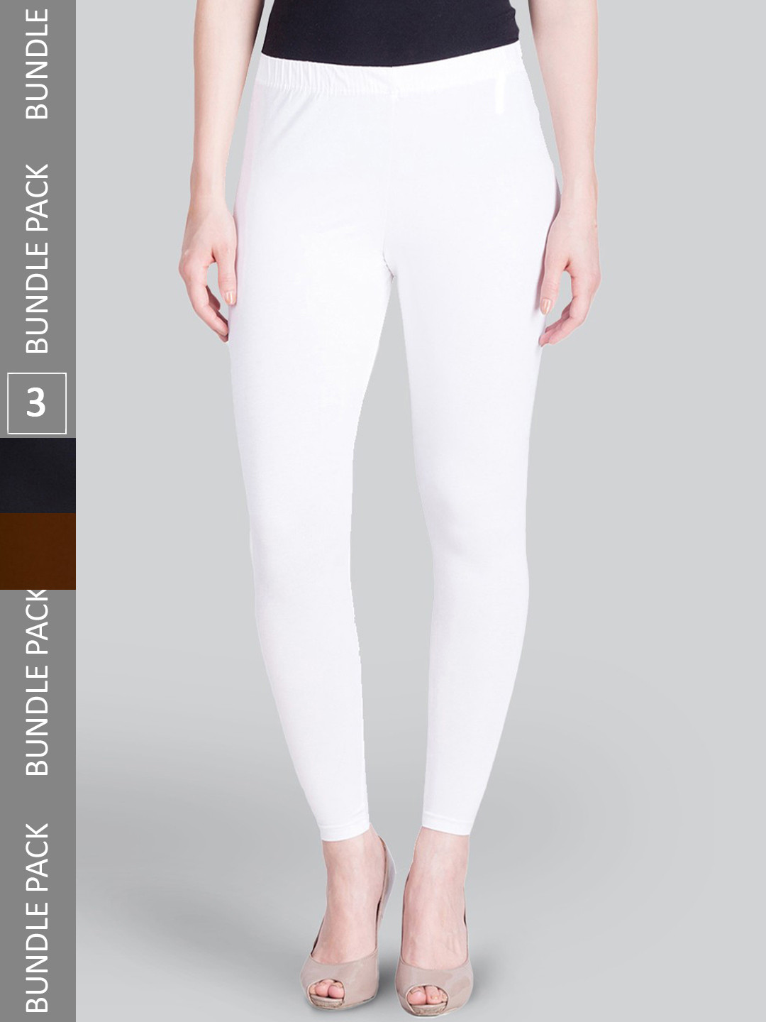 

LYRA Pack Of 3 Ankle-Length Leggings, Brown