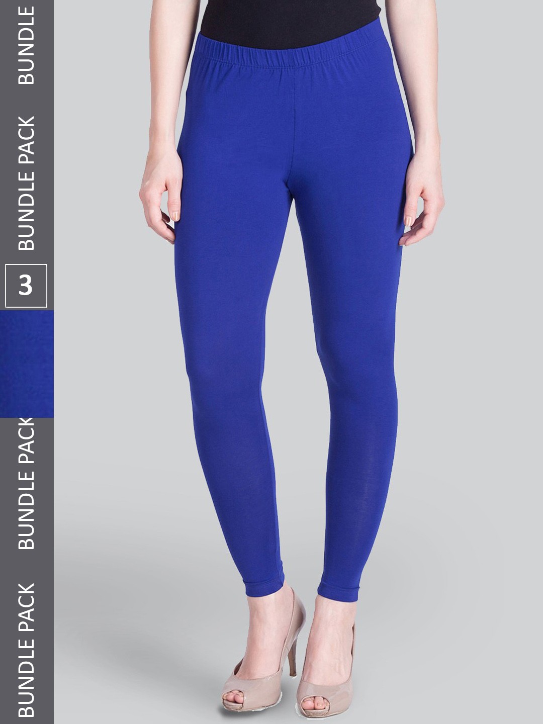 

LYRA Pack Of 3 Ankle-Length Leggings, Blue