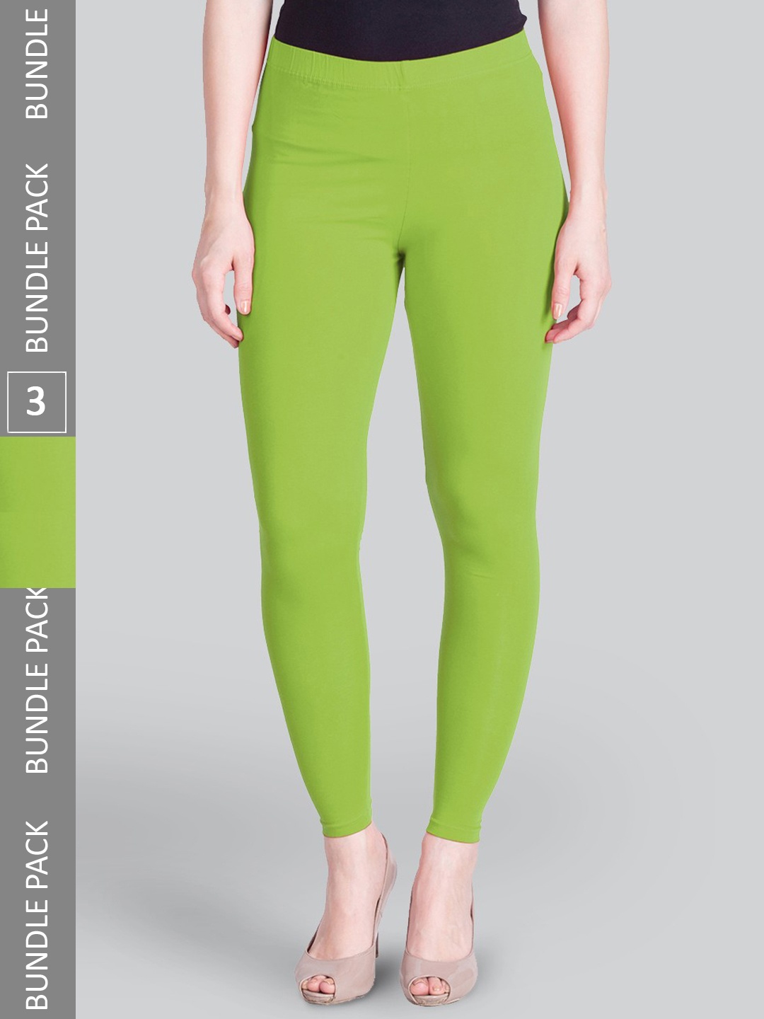 

LYRA Pack Of 3 Ankle-Length Leggings, Green