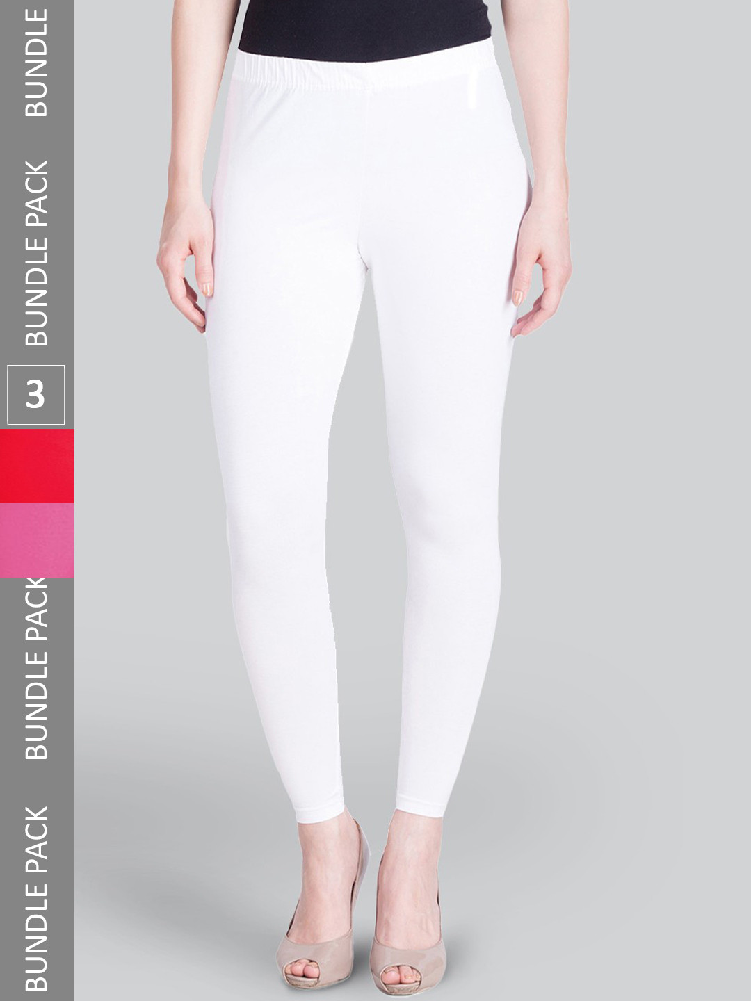 

LYRA Pack Of 3 Ankle-Length Leggings, Pink