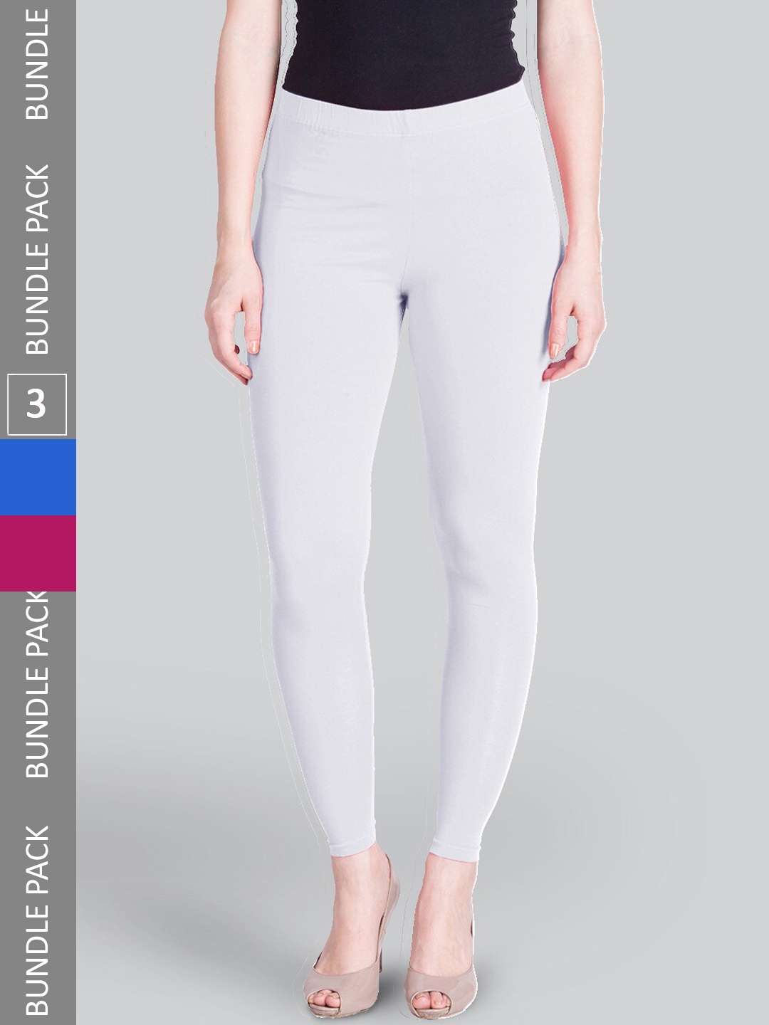 

LYRA Pack Of 3 Ankle-Length Leggings, Pink