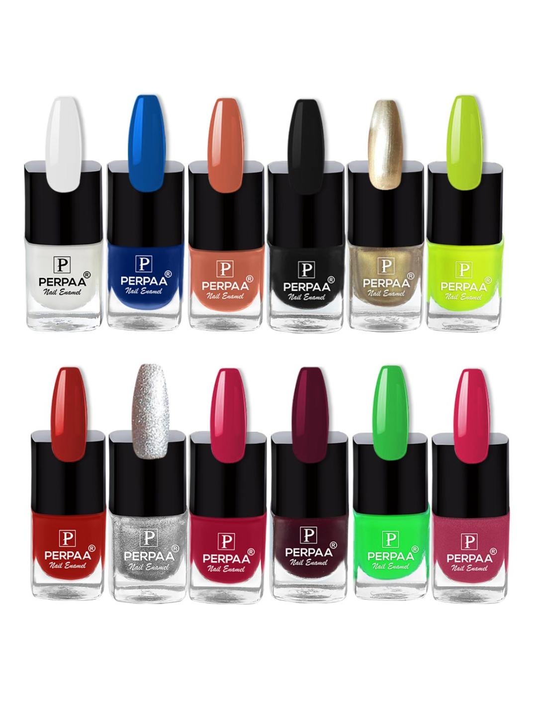 

PERPAA Set of 12 Trendy Quick-Drying & Long Lasting Gel Nail Enamel 5 ml each - Combo 34, Multi