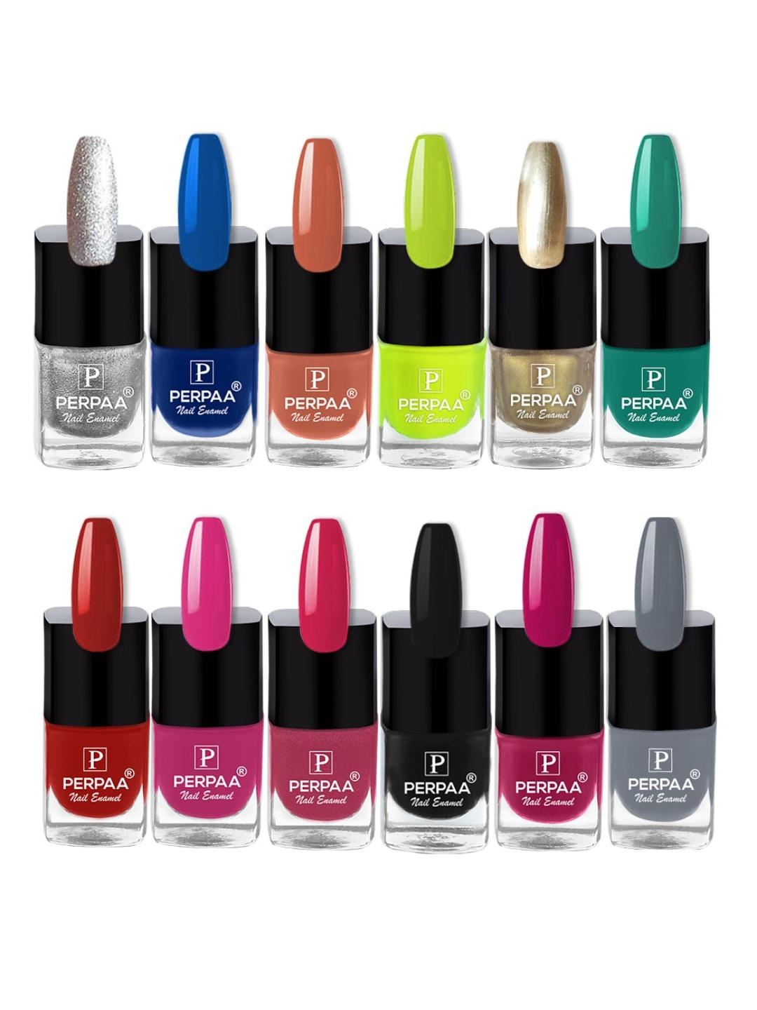 

PERPAA Set of 12 Trendy Quick-Drying & Long Lasting Gel Nail Enamel 5 ml each - Combo 45, Multi