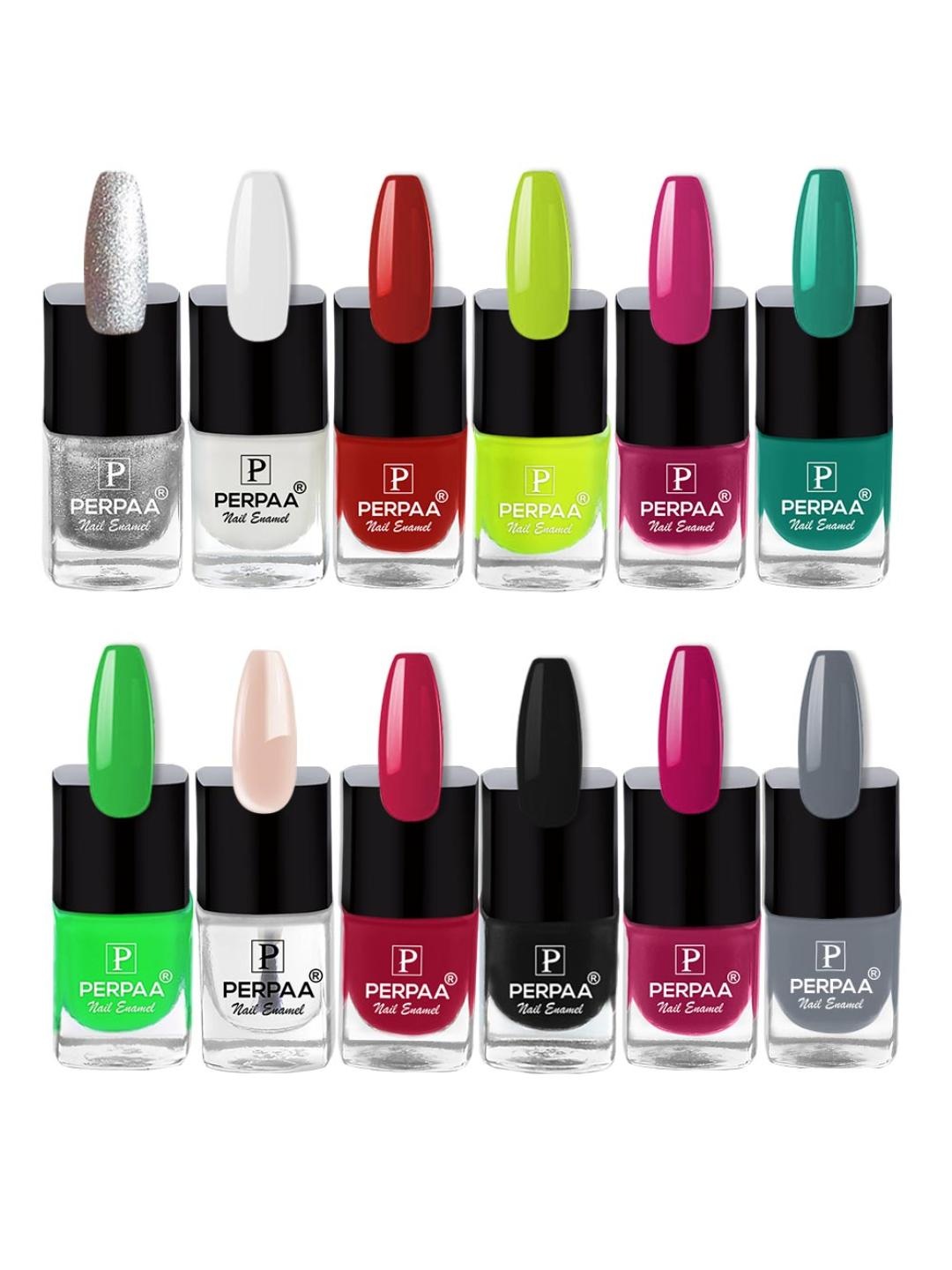 

PERPAA Set Of 12 Trendy Quick-Drying Gel Based Nail Polish 5ml Each - Combo 46, Green