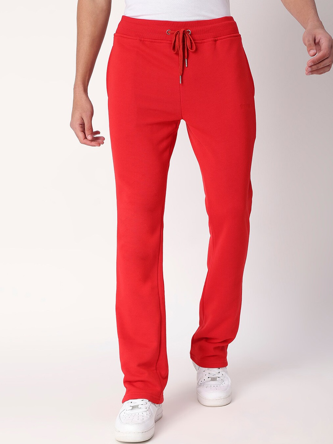 

WAIMEA Men Mid-Rise Bootcut-Fit Track Pants, Red