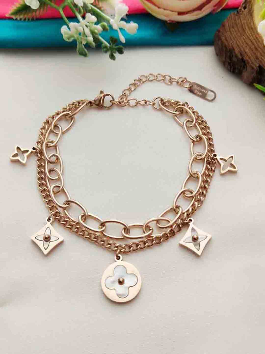 

ZIVOM Women Rose Gold-Plated Link Bracelet