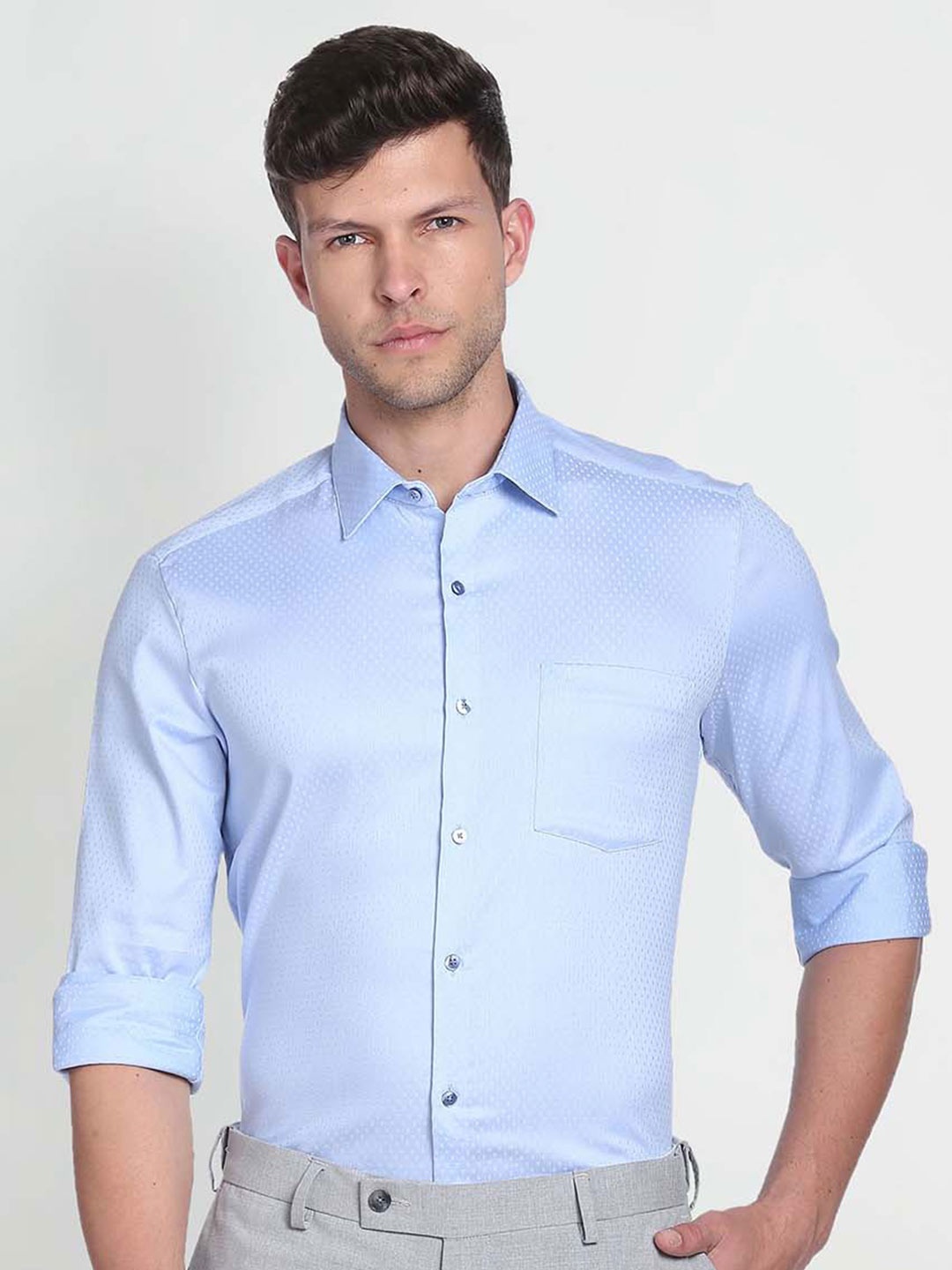 

Arrow Self Design Formal Shirt, Blue