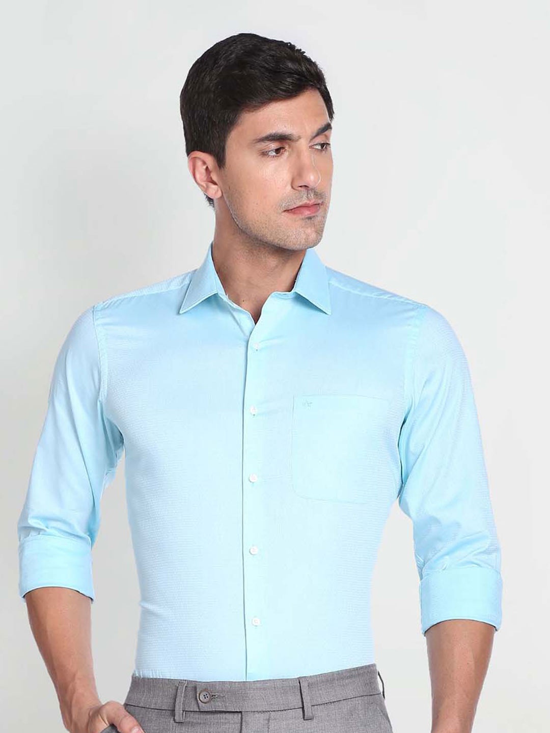 

Arrow Self Design Formal Pure Cotton Shirt, Blue