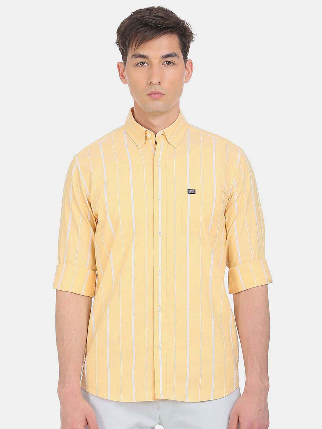 

Arrow Sport Slim Fit Striped Casual Shirt, Yellow