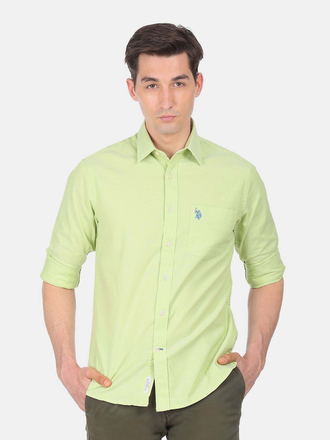 

U.S. Polo Assn. Spread Collar Casual Shirt, Green