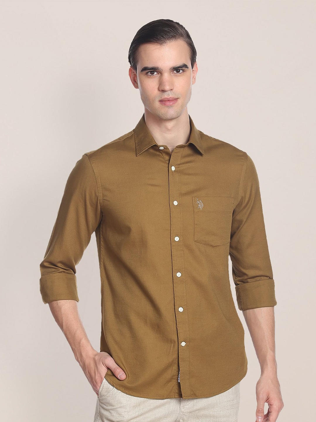 

U.S. Polo Assn. Pure Cotton Casual Shirt, Brown