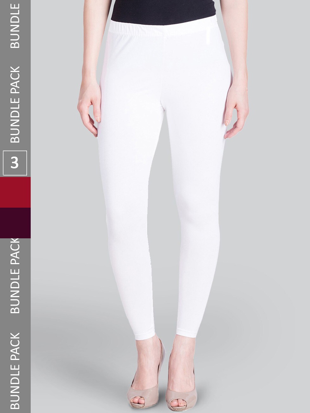 

LYRA Pack Of 3 Ankle-Length Leggings, White