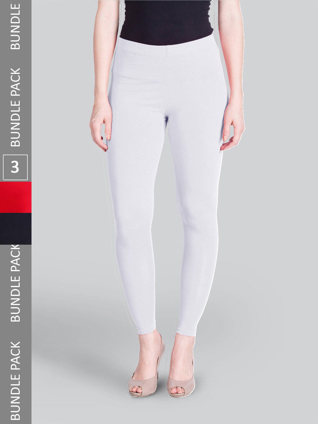 

LYRA Pack Of 3 Ankle-Length Leggings, White