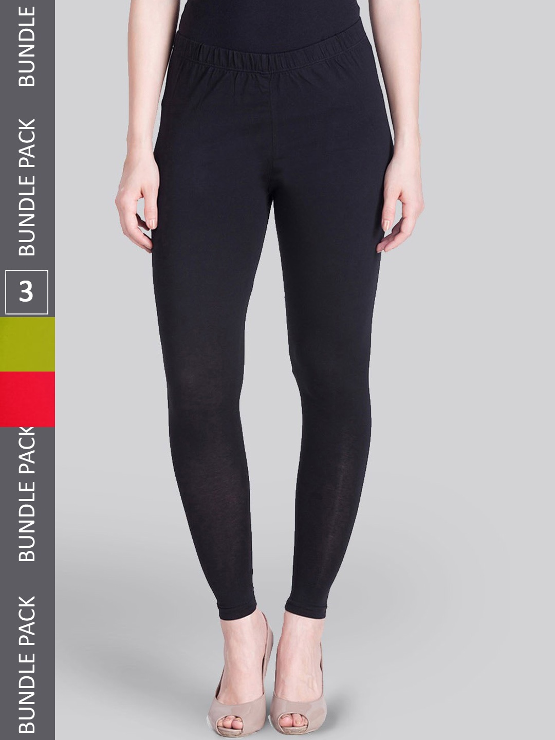 

LYRA Pack Of 3 Ankle-Length Leggings, Black