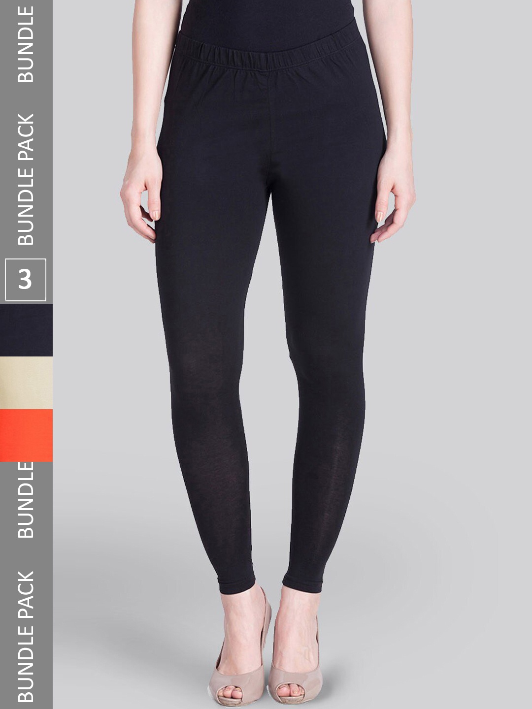 

LYRA Pack Of 3 Ankle-Length Leggings, Black