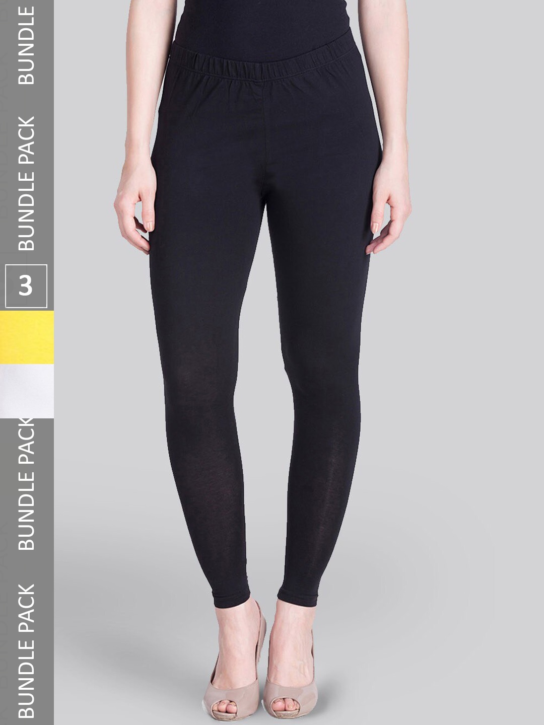 

LYRA Pack Of 3 Ankle-Length Leggings, Yellow