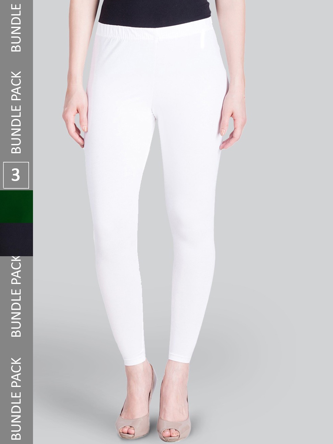 

LYRA Pack Of 3 Ankle-Length Leggings, Green