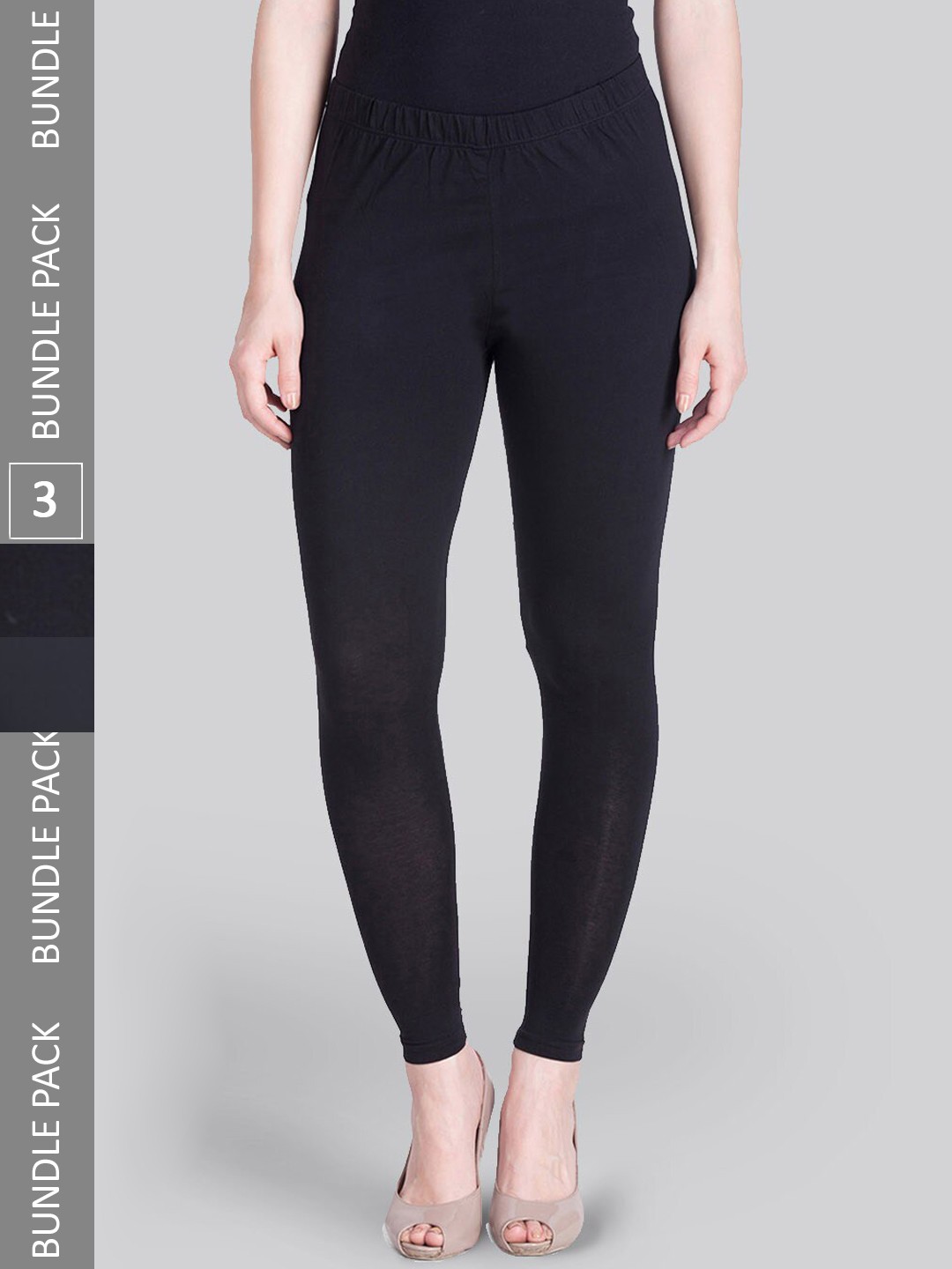 

LYRA Pack Of 3 Ankle-Length Leggings, Black