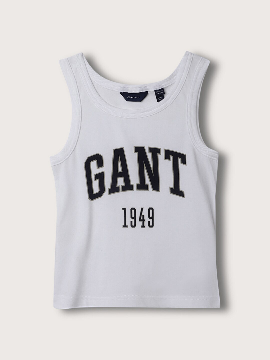 

GANT Boys Typography Printed Sleeveless Organic Cotton Slim Fit T-shirt, White