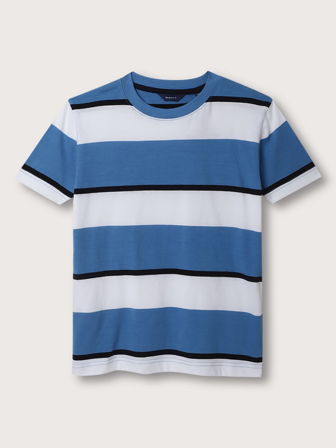 

GANT Relaxed Fit Striped Round Neck T-shirt, Blue