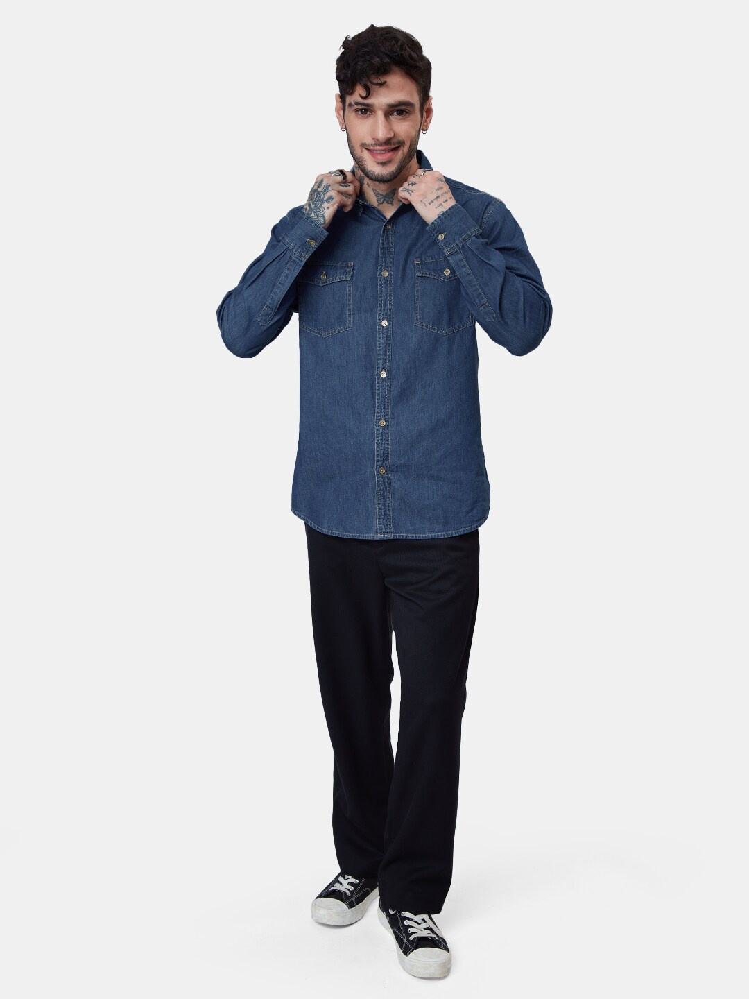 

The Souled Store Classic Casual Denim Shirt, Blue