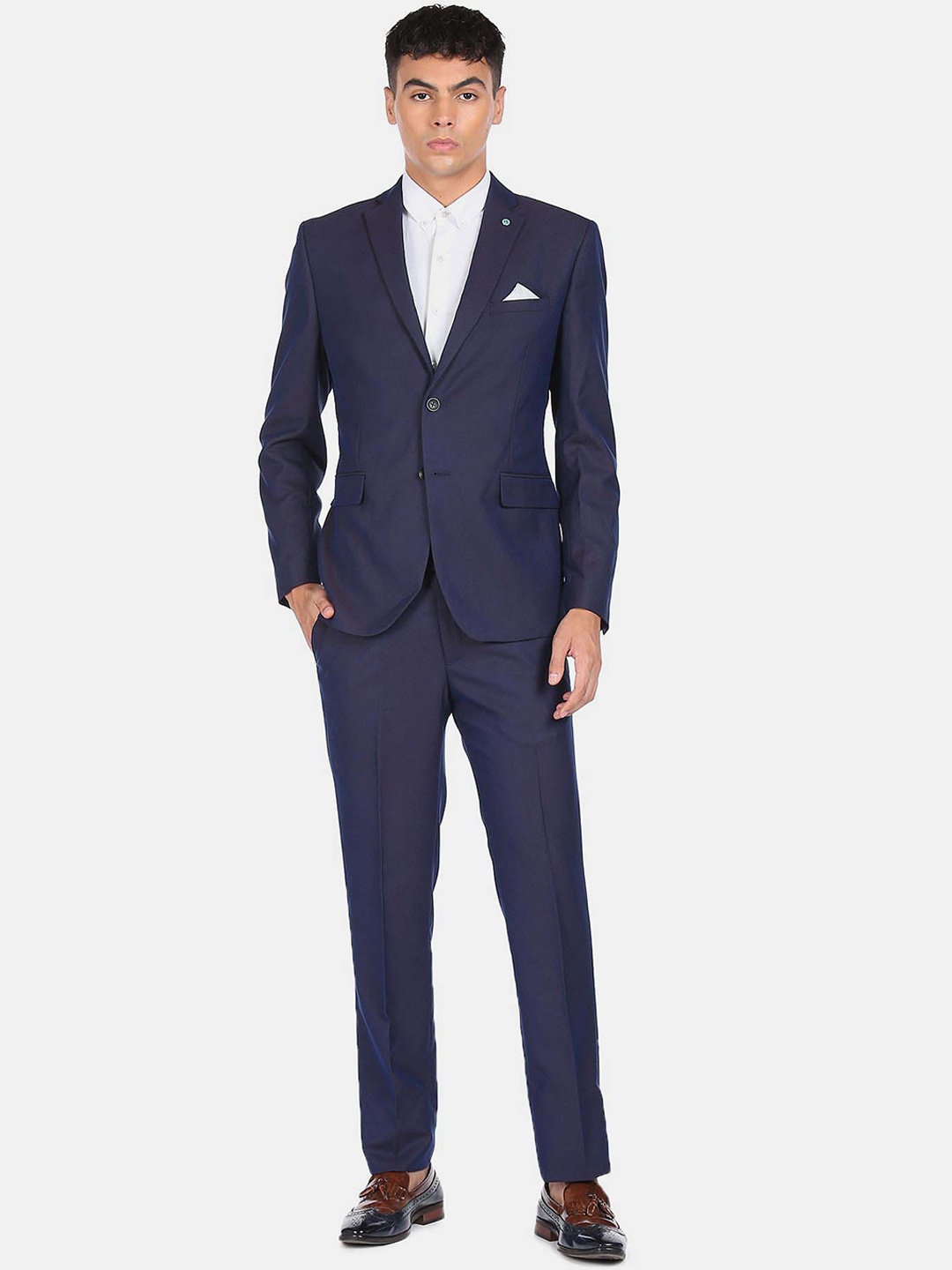 

Arrow Men Two-Piece Self-Design Tailored Fit Single-Breasted Suit, Purple