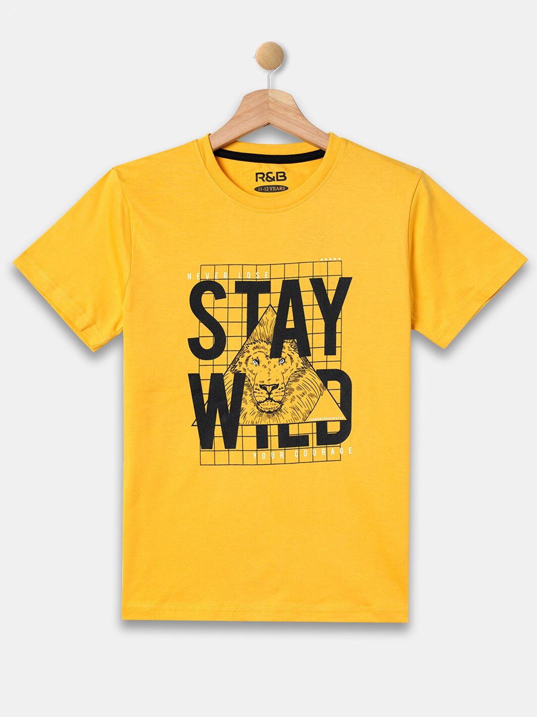 

R&B Boys Typography Printed T-shirt, Yellow