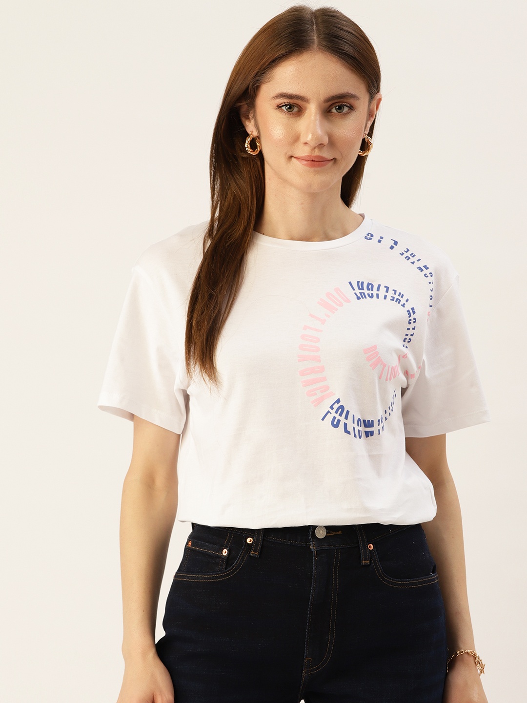 

Madame Cotton Printed Blouson Top, White